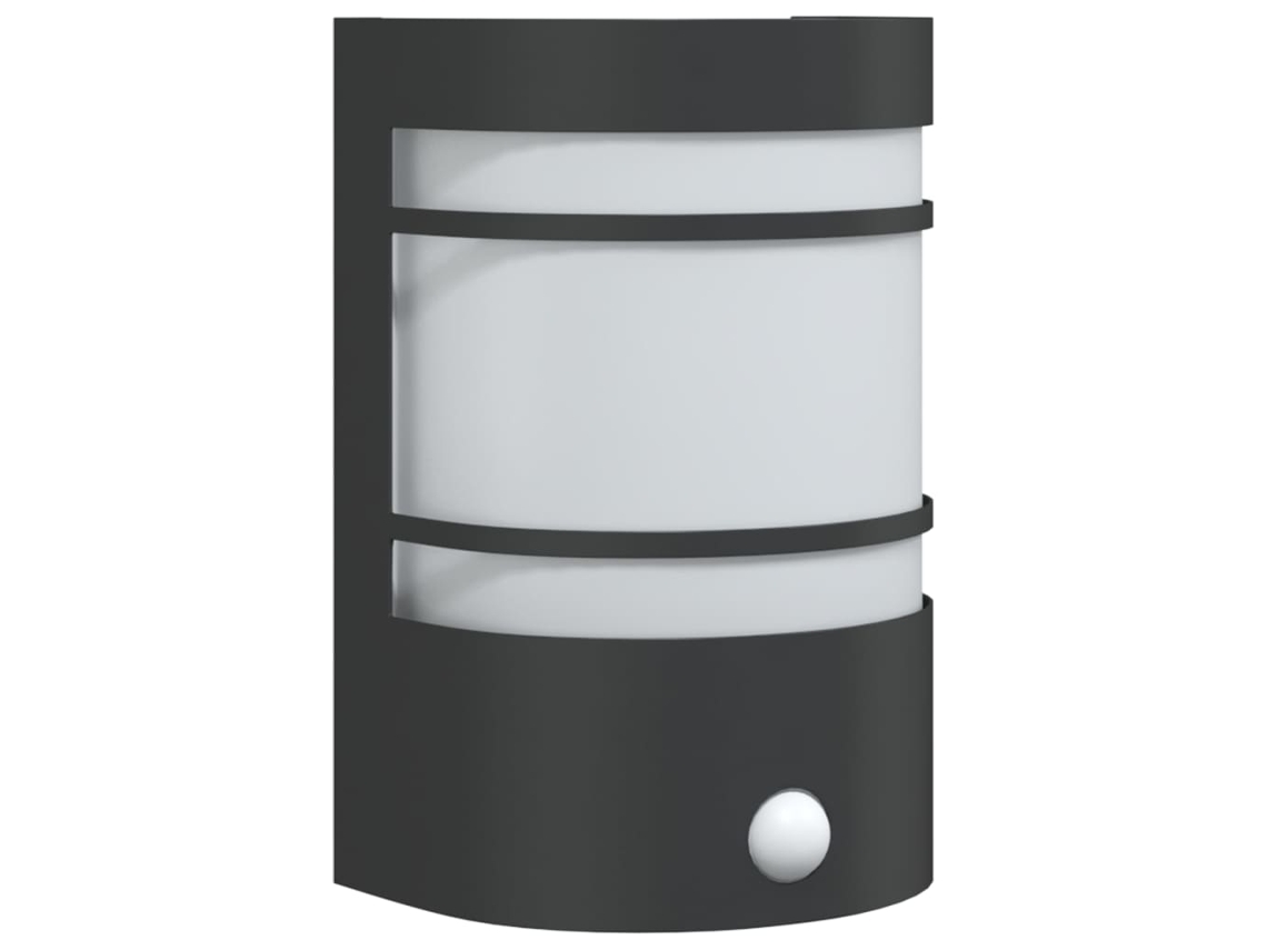 Aplique de exterior VIDAXL con sensor acero inoxidable negro
