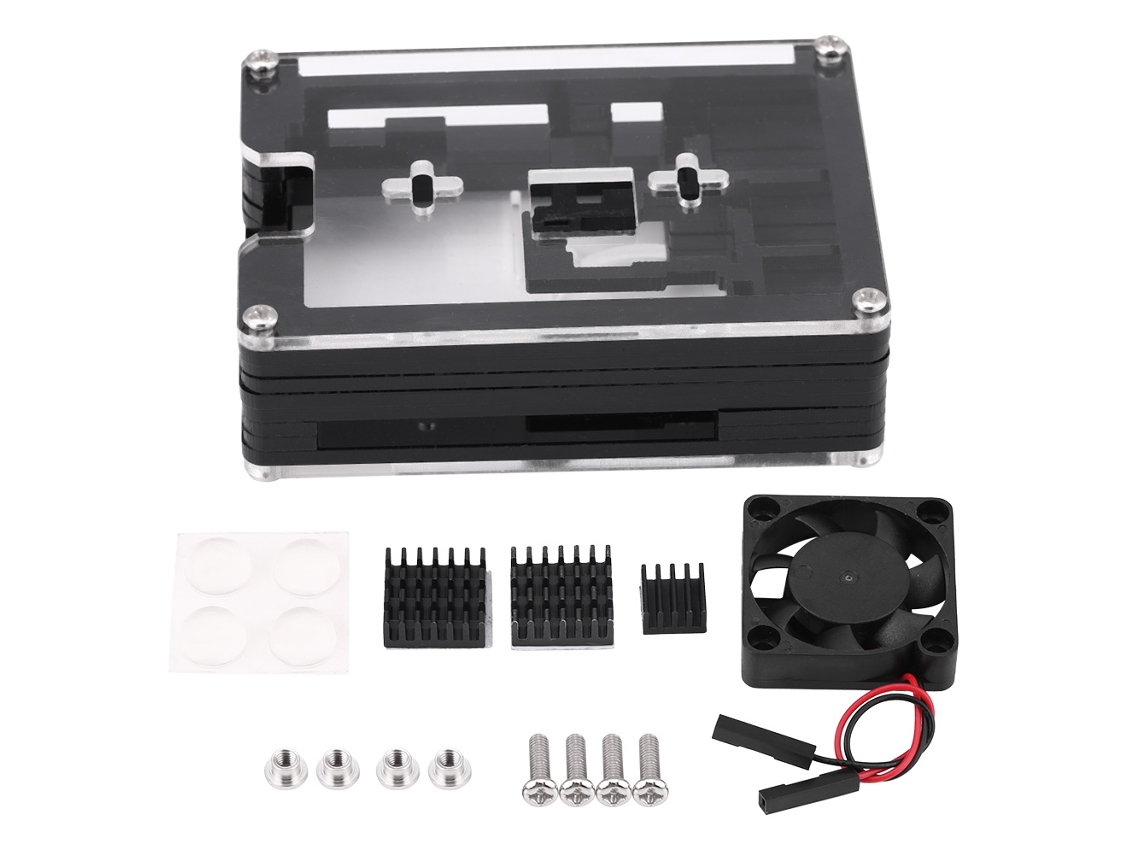Caja Protectora Universal Abs + Ventilador De Enfriamiento + Disipadores De Calor Para Raspberry Pi