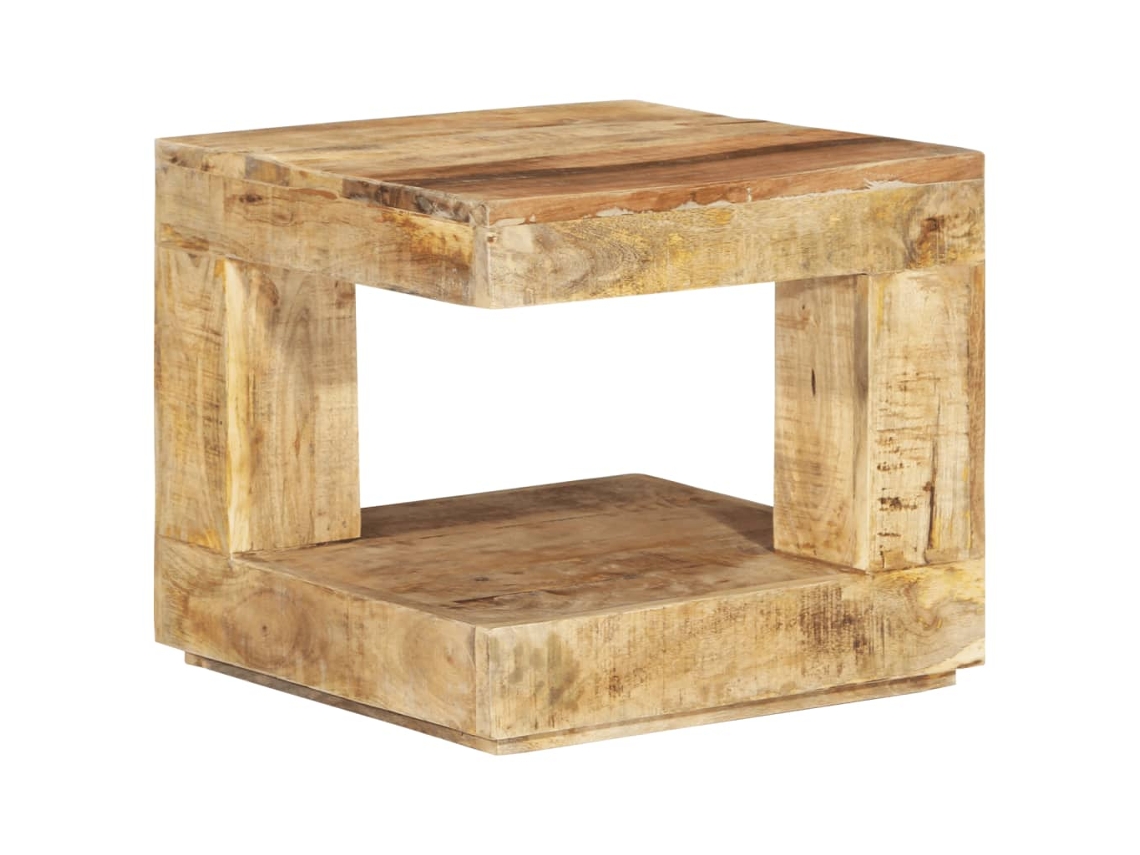 Mesa de Centro de Apoyo 45X45X40 Cm Madera de Manguera Maciza