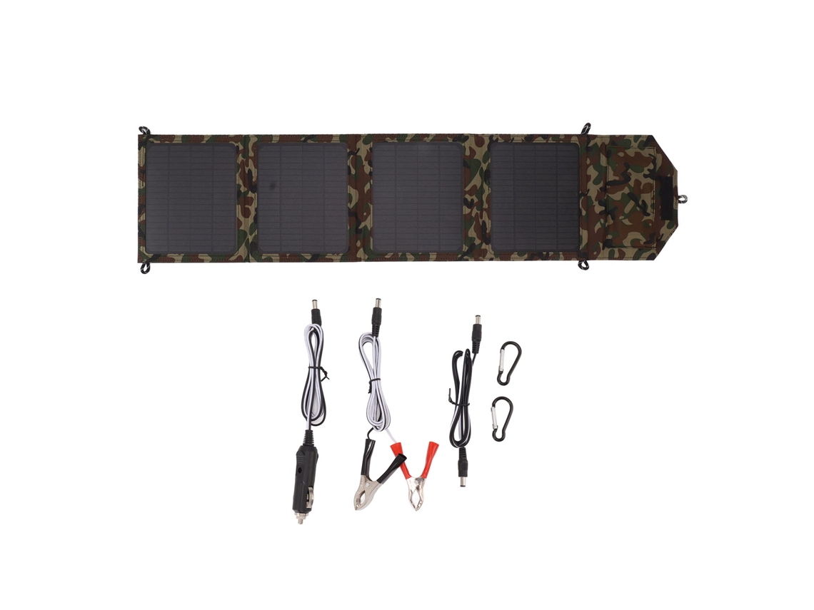 Kit De Panel Solar Plegable De Camuflaje De 40 W Con 2 Puertos Usb Para Batería De 12 V - Camping