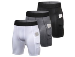 2026rebe-3 Pack Pantalones Cortos Deportivos Para Hombres Con Bolsillo Ropa Interior Activa De Entrenamiento
