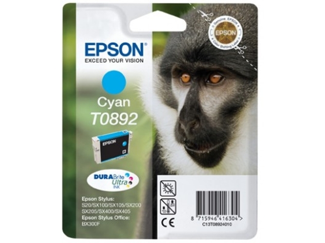 Cartucho de tinta original EPSON T0892, Mono 3,5 ml , Cian, C13T08924021