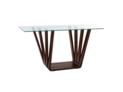 Consola Nogal Cristal 8 Mm, Natural 145x45x75cm