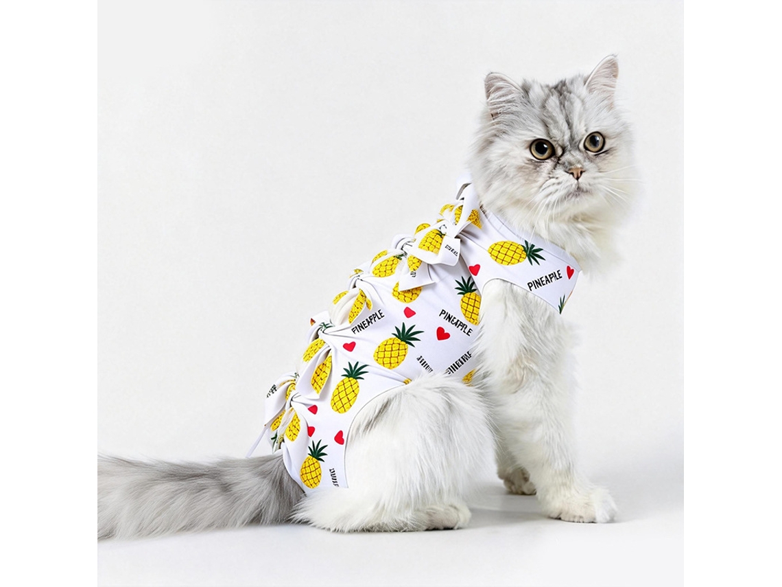 Traje Quirúrgico Para Gatos Eifson (6-9 Kg) Recuperación Postoperatoria Talla L (piña)