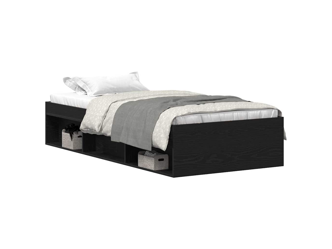 Maison Exclusive - Estructura De Cama Sin Colchón Roble Negro 90x190 Cm