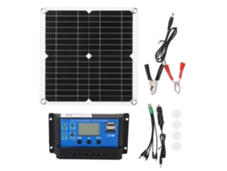 Kit De Panel Solar Monocristalino Semiflexible Ip65 De 12 W Y 12 V Con Controlador Portátil De 100 A Para Vehículos Recreativos.
