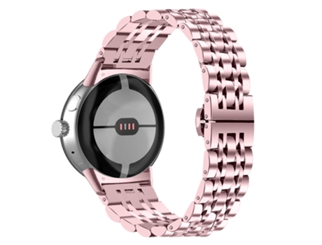 Correa de acero inoxidable 7 cuentas para Google Pixel Watch - rosa