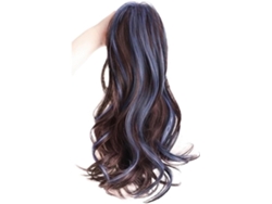 Extensiones De Moño De Cabello Sintético Negro Con Clip