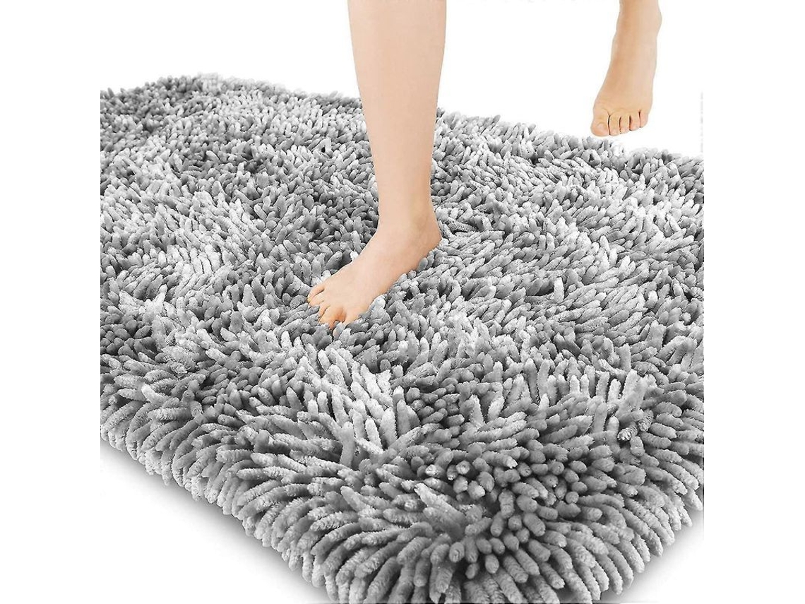 Alfombrilla De Baño Antideslizante De Primera Calidad, Suave, Extragruesa, 40x60 Cm, Gris Claro.