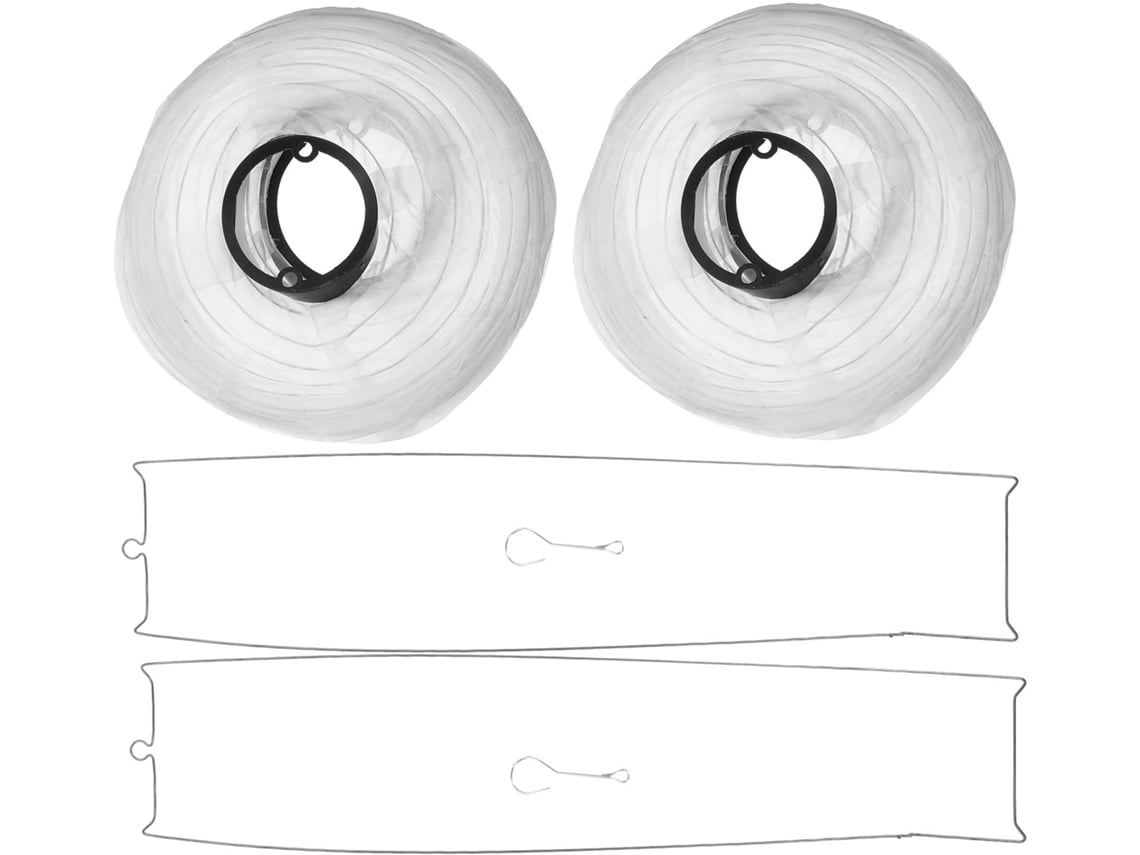 Faroles Plegables Japoneses 2 Piezas Acabado Satinado Impermeables Blancos Decoración Colgante Interiores