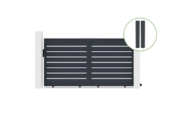 Pack Puerta corredera CASANOOV Vogel - Gris - Aluminio - 300 cm x 160 cm + 2 postes 20x20cm Alt.190cm