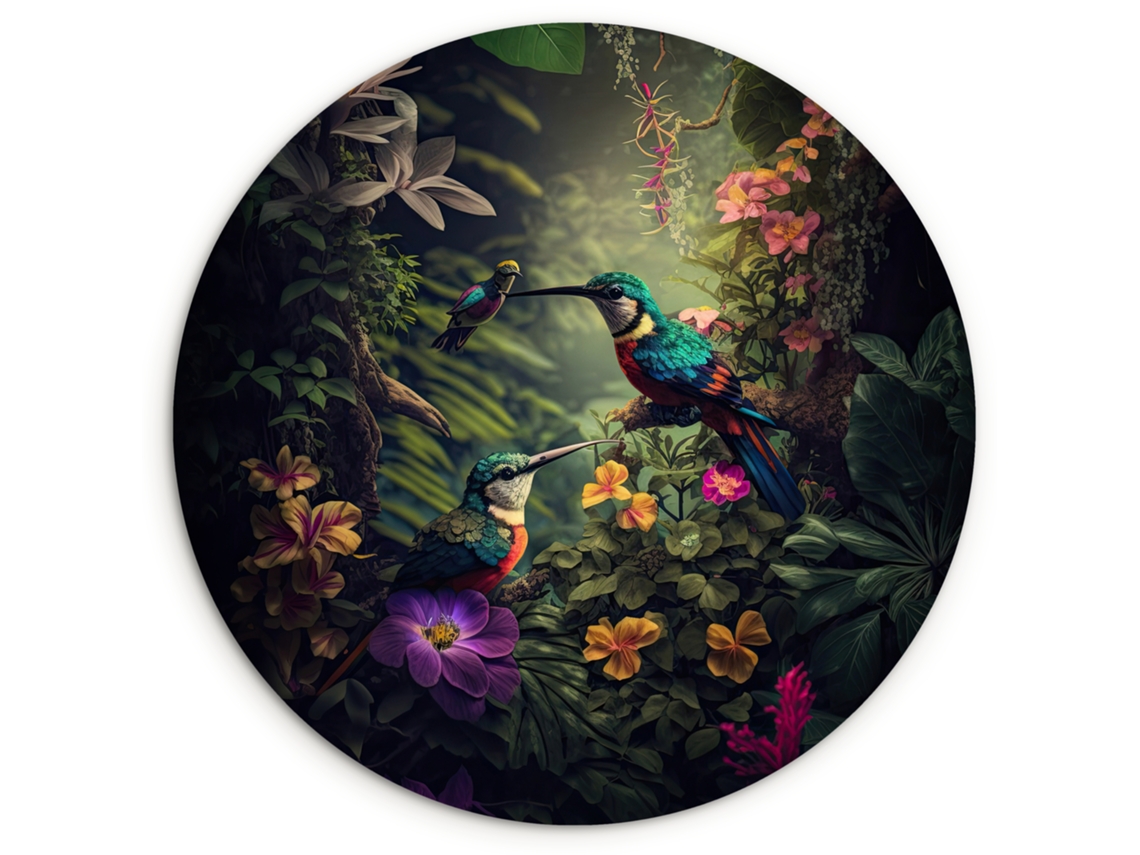El Cuadro Flores - Pájaros - Selva - Plantas 30x30 Cm