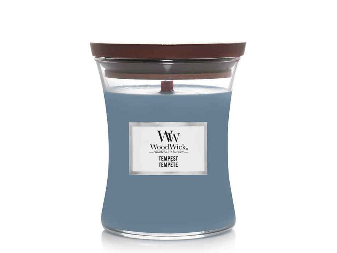 Vela perfumada Woodwick Clessidra Medium Tempest, cera de madera maciza, 275 g
