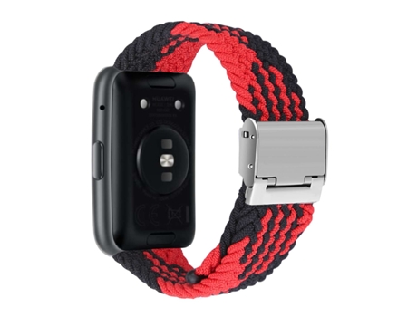 Correa Pulsera Trenzada Flexible para Huawei Watch Fit 2 Rojo y Negro