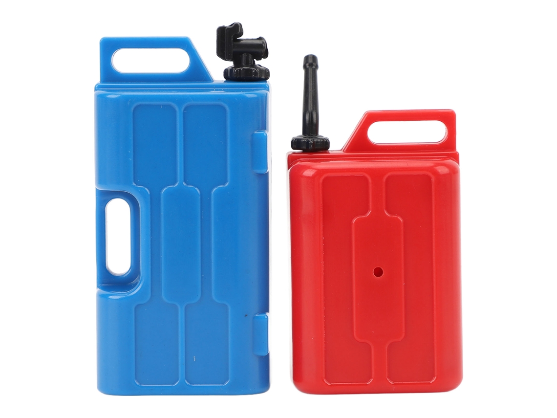Tanque De Combustible Y Bidón De Gasolina De Plástico Simulado Para Coches Rc Crawler Scx10 A Escala 1/10, Color Rojo Y Azul.