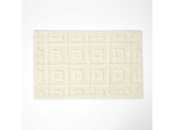 Homescapes Tufted Tile Bath Mat Cream Cotton Blend 50 X 80 Cm
