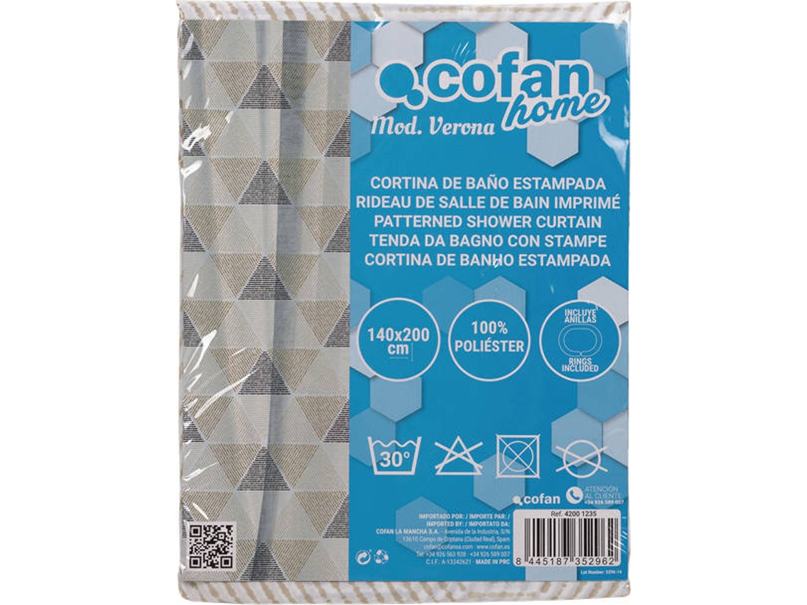 Cortina De Baño Verona Poliéster 220X200
