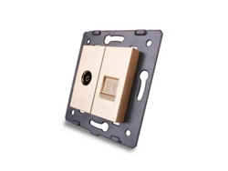Mecanismo de Empotrar Tv + Red Rj45 Golden LEDBOX
