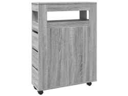 Mueble de baño estrecho con ruedas, derivados de la madera, gris, Sonoma EXCLUSIVO DE LA CASA