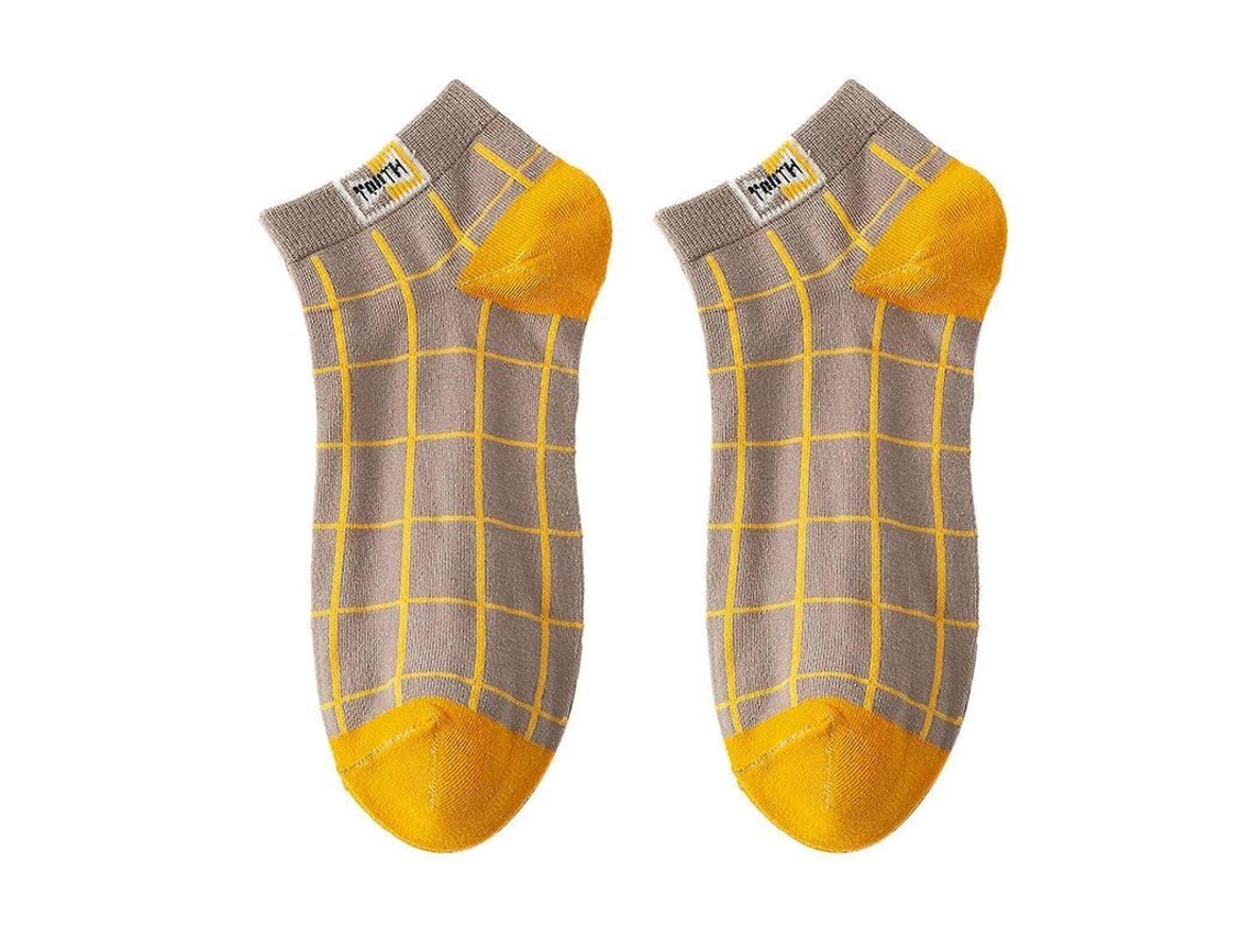 2026-calcetines Hombre Cortos Antideslizantes De Algodón Con Estampado De Cuadros Gruesos Elásticos Sin Olor Para Ocasiones Varias