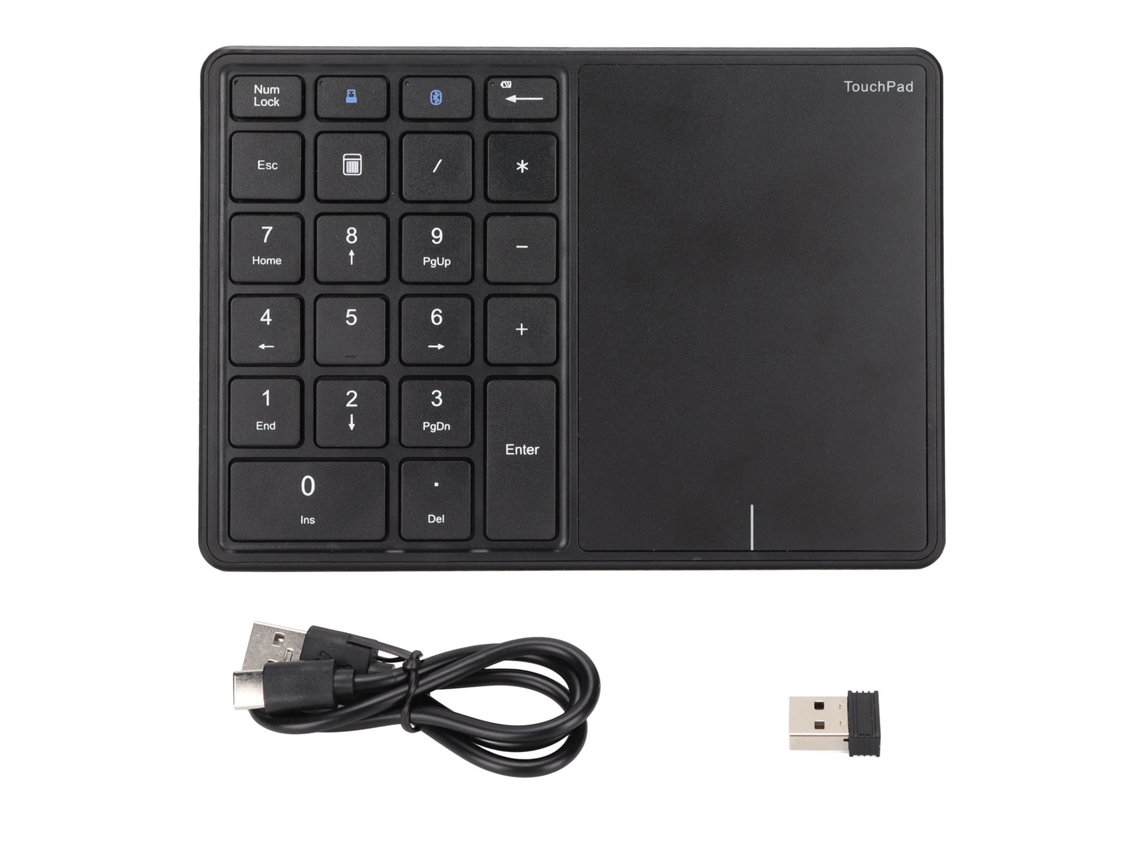 Teclado Numérico Inalámbrico Con Panel Táctil, 2.4g/bt 5.0, Conexión Usb-c, Ángulo Ergonómico De 7.5°, 22 Teclas.