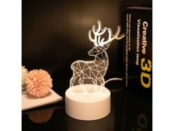 Lámpara de noche 3D con ilusión, interruptor táctil de 7 colores y alimentación USB, Siurn (ciervo sika)
