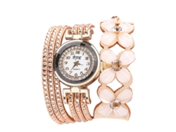 Reloj De Pulsera De Piel Sintética Para Mujer Con Cierre, Bonito, Informal, Elegante, Beige.