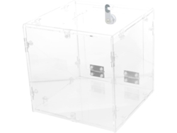 Buzón de sugerencias de acrílico transparente, 20x20x20 cm, con cierre. SFUSHOS
