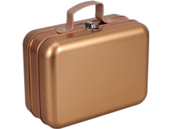 Caja de almacenamiento de hojalata dorada 18 5 13 6 8 Tapa metálica vacía Naipes Decorativa GOKOCO