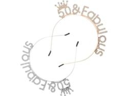 Diademas Nuobesty Para Mujer, 50 Cumpleaños, Juego De 2 Diademas Con Corona De Diamantes De Imitación.