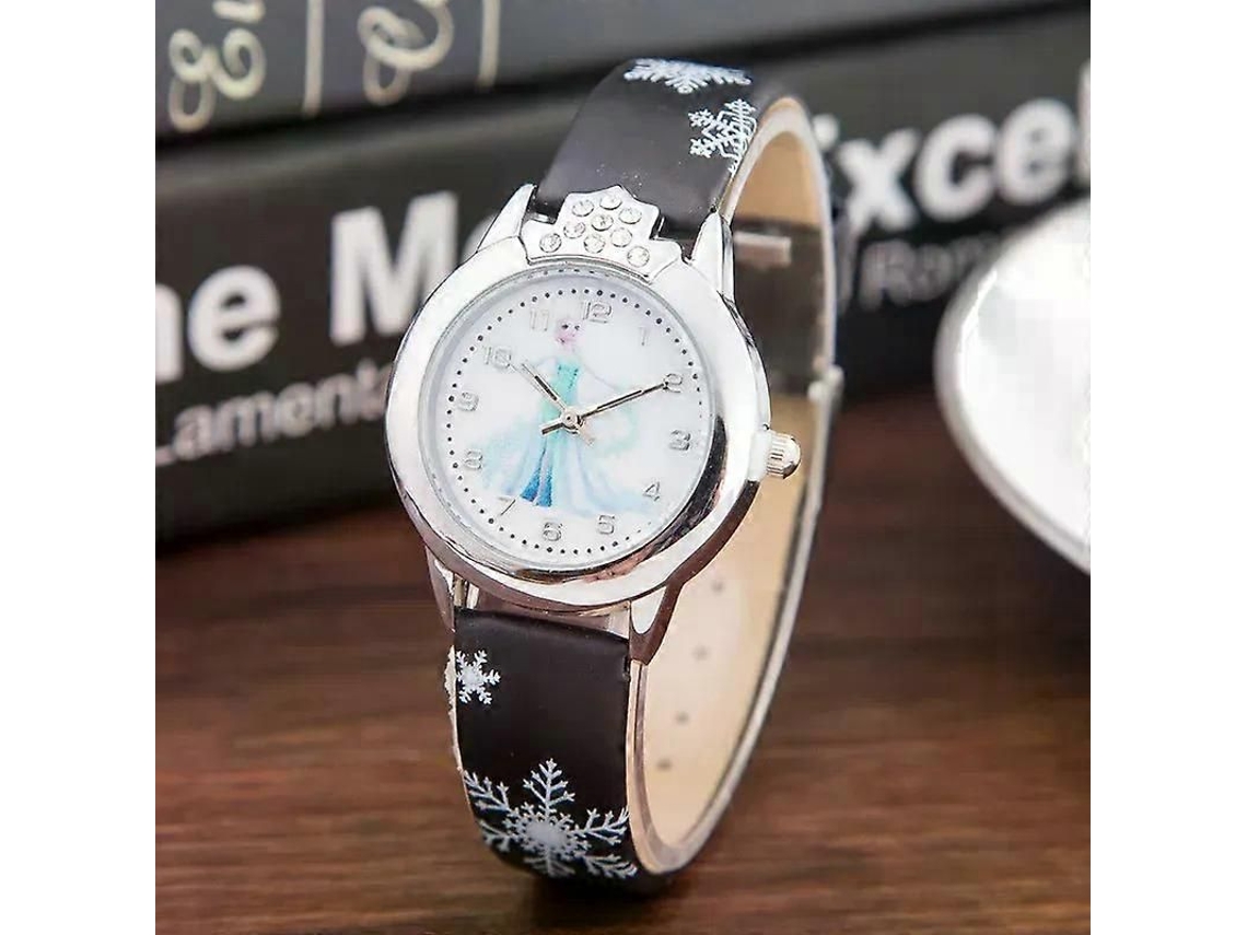 Reloj infantil de princesa con correa de cuero auténtico, bonito diseño de dibujos animados, regalo perfecto. GOKOCO