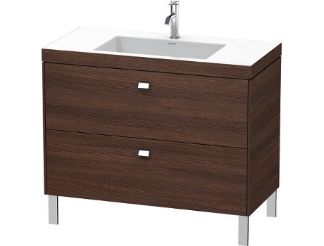 Lavamanos DURAVIT Brioso c-bonded con base de 100,0x48,0 cm 2 cajones sin rebosadero con banco para grifos 1 agujero para grifos