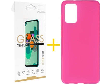 Kit Funda + Protector de Pantalla Samsung Galaxy S20 FE SKYHE Liso (Rosa)