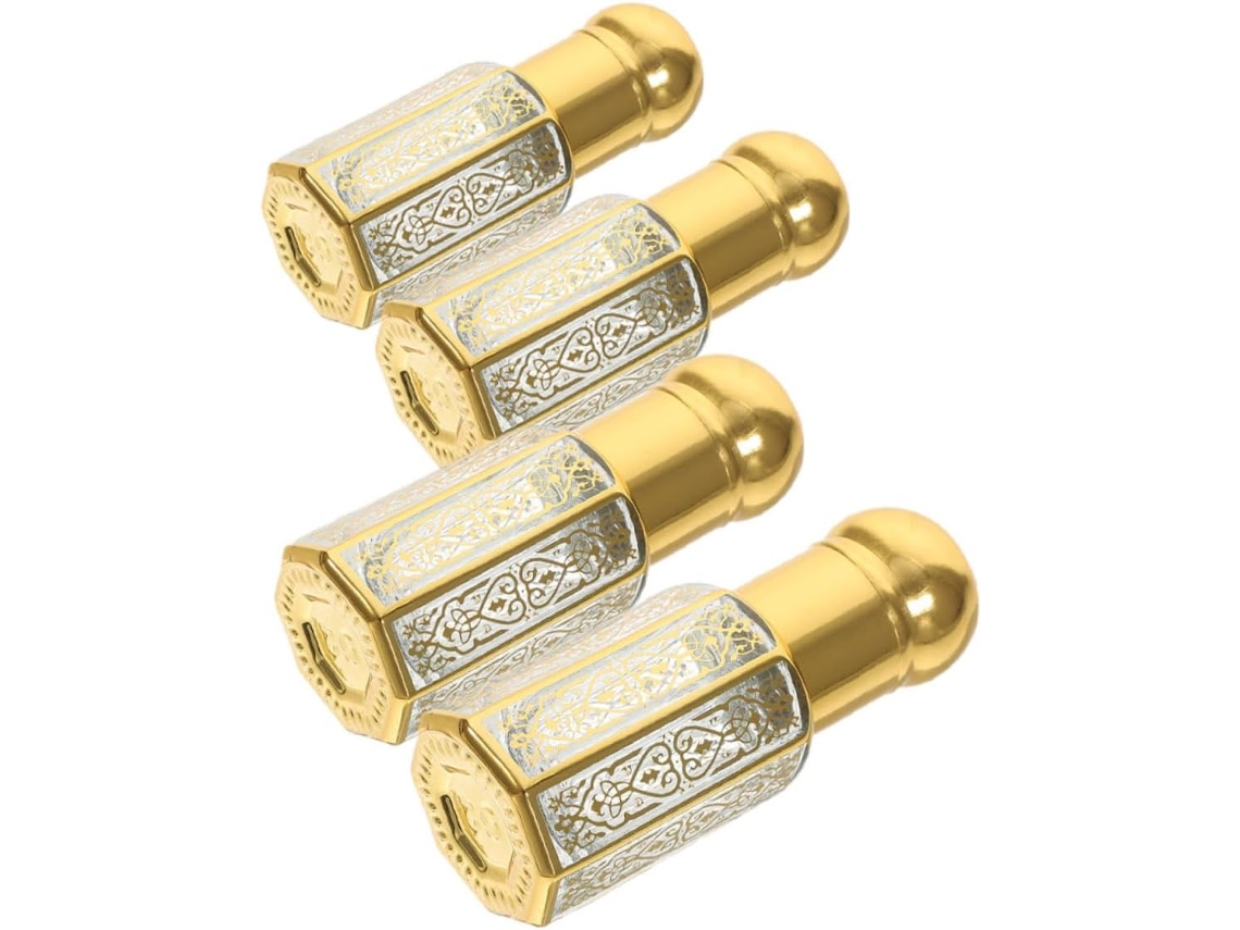 Juego de 4 frascos goteros transparentes, portátiles y rellenables con tapón de seguridad de Gokoco
