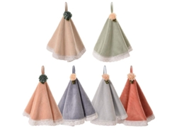 2026-31135-toallas De Mano Colgantes De Terciopelo Coral Sin Pelusas Para Baño Y Cocina (6 Unidades)