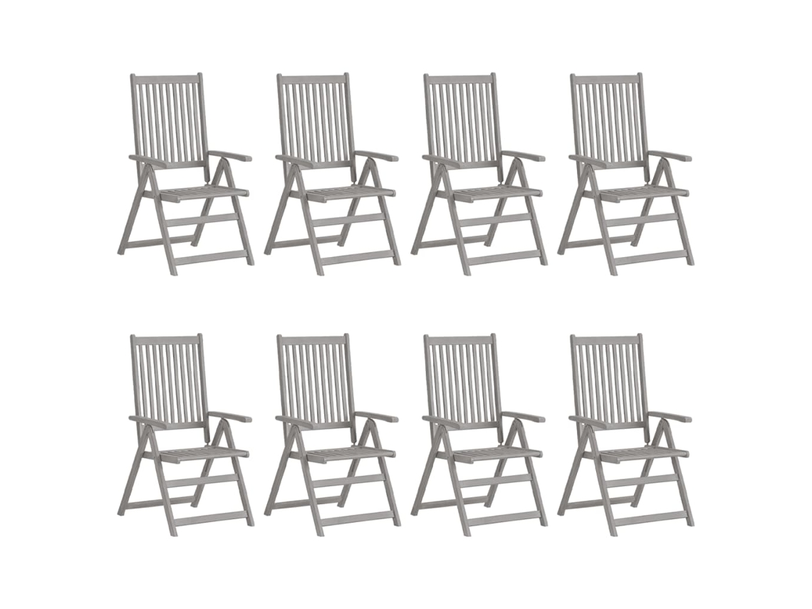 Maison Exclusive - Sillas Reclinables Jardín Y Cojines 8 Uds Madera Maciza Acacia