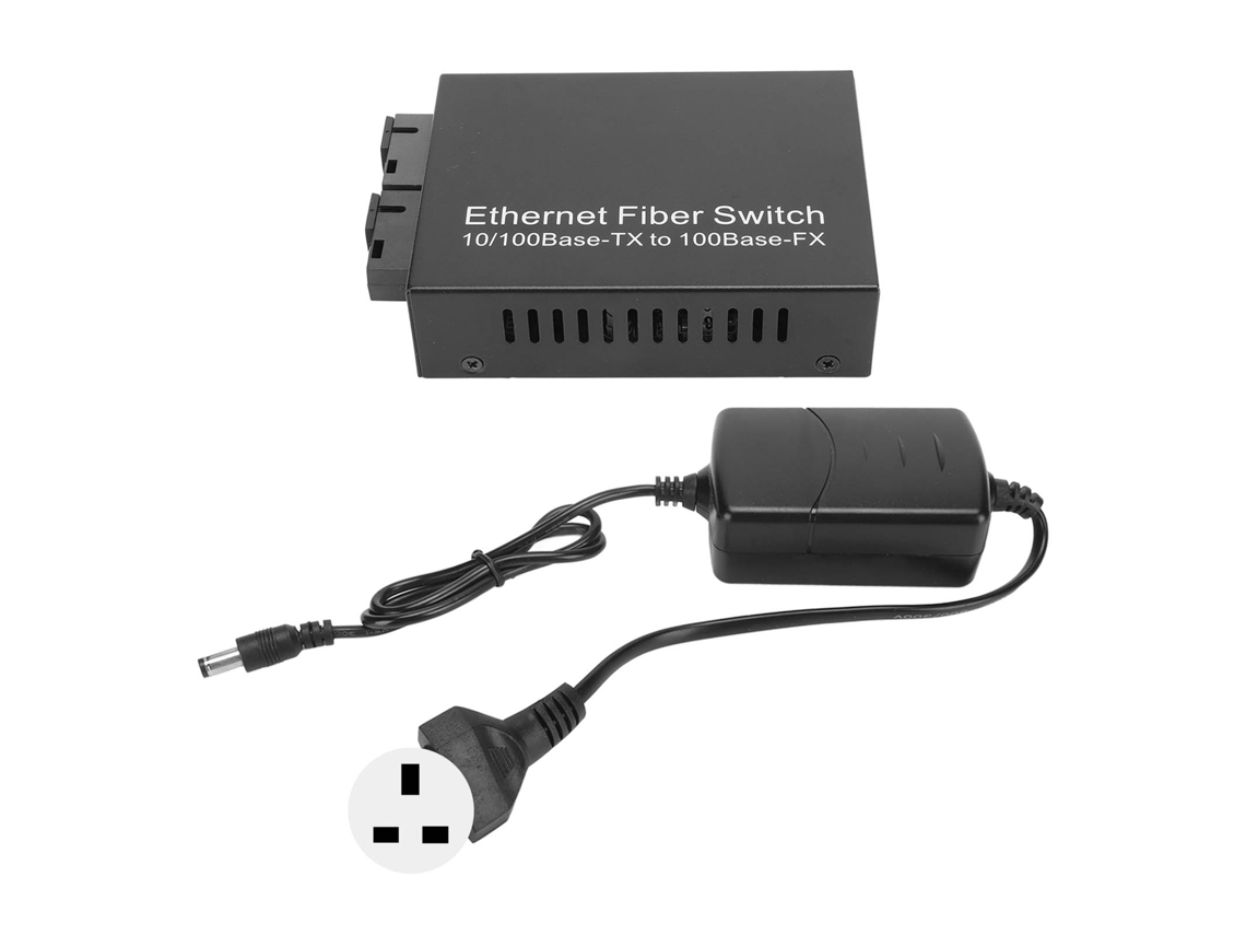 Conversor De Mídia Ethernet 100mbps Sc Fibra Singlemode Transceiver Rj45 Plug Uk Ieee 802.3