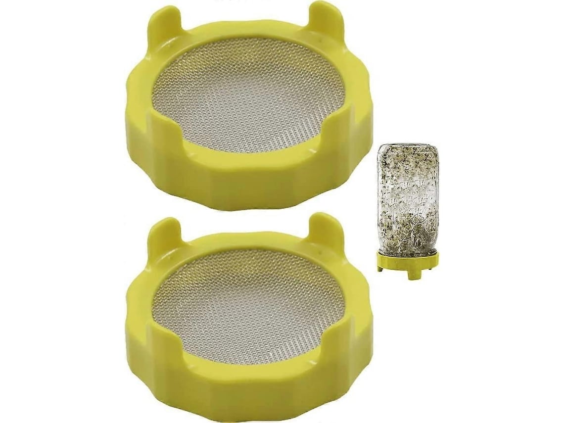 Tapon De Germinación Para Tarros Mason 2 Piezas Tapa De Plástico Con Pantalla De Acero Inoxidable 316