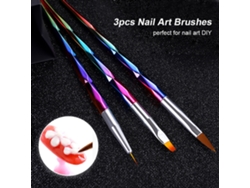 Juego De 3 Pinceles Para Decoración De Uñas, Ideales Para Pintar Y Dibujar Con Acrílico Y Gel Uv. Herramienta Diy.