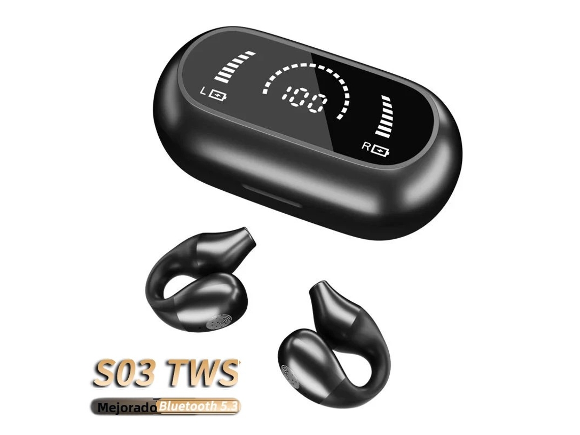 (negro) Auriculares Inalámbricos De Alta Fidelidad, Graves, Estilo Gancho Para La Oreja, Sonido Envolvente Estéreo, Bluetooth 5.3