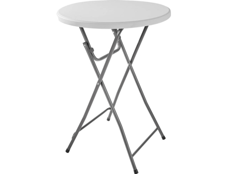 Mesa de Jardín TECTAKE Pascal (Blanco - Acero - 80x80x110 cm)