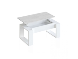 Mesa de centro elevable Neo Blanco Artik (Blanco Mate) - Gris Cemento 105 x 45 x 55 cm