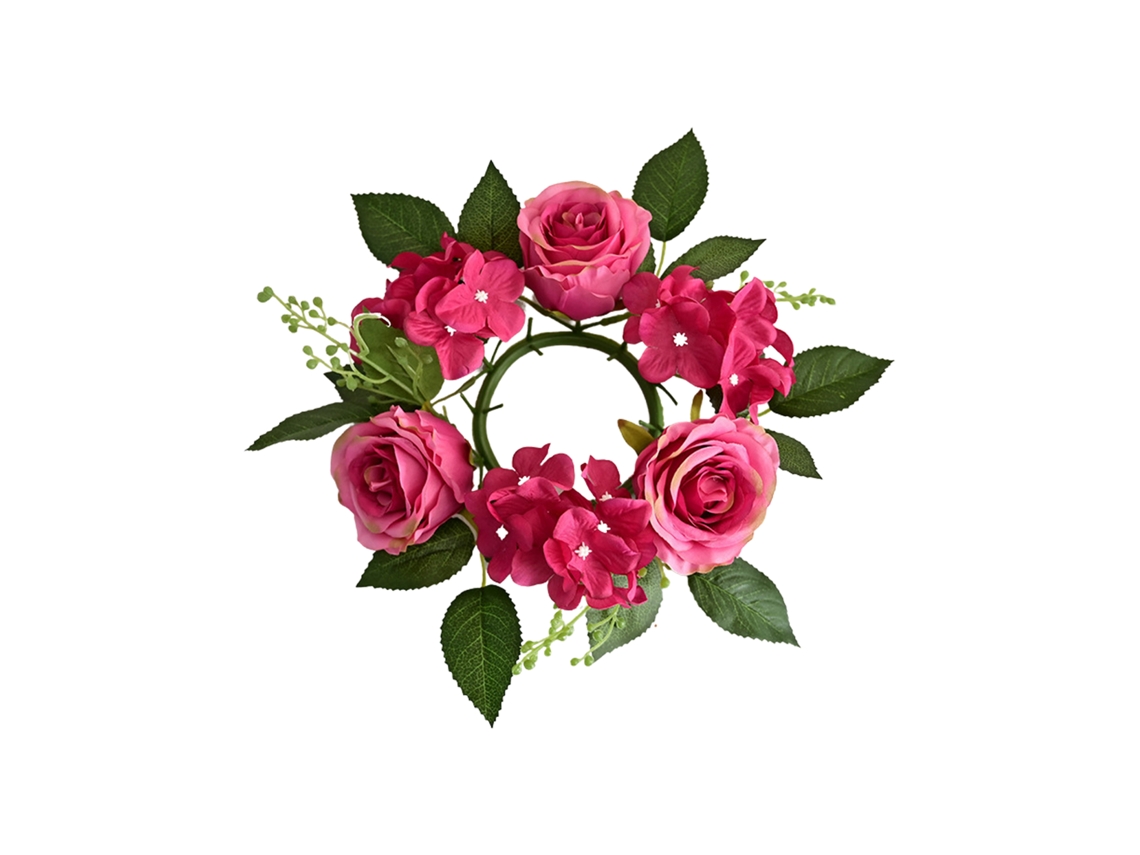 Guirnalda De Velas Con Rosas Artificiales, Decoración De Mesa Para Navidad Y Bodas, 20 Cm.