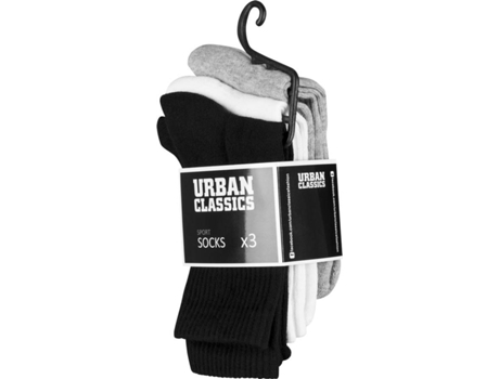 Conjunto de 3 Medias URBAN CLASSICS Algodón Hombre (47-50 - Negro)