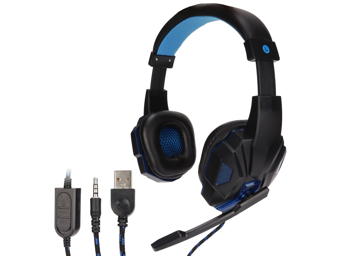 Auriculares Para Juegos Soyto Sy830mv Con Micrófono, Usb De 3,5 Mm, Control De Volumen Y Silencio Para Ps4, Pc, Portátil, Negro Y Azul.