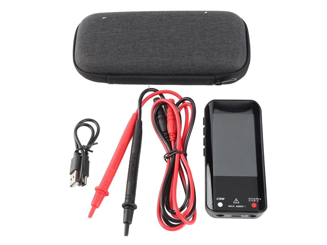 Multímetro Digital Portátil Con Pantalla Lcd, Batería De 800 Mah, Medición Inteligente, Rango Automático, Voltímetro, Resistencia, Capacitancia Y Frecuencia.