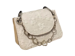 Minibolso Cruzado Con Cadena, Moda Femenina, Ligero, Para Verano, Organizador De Pintalabios, Blanco