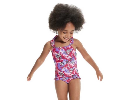 Roupa de Banho Learn To Swim Printed Frill Thinstrap Rosa 3 Years Meninaspeedo