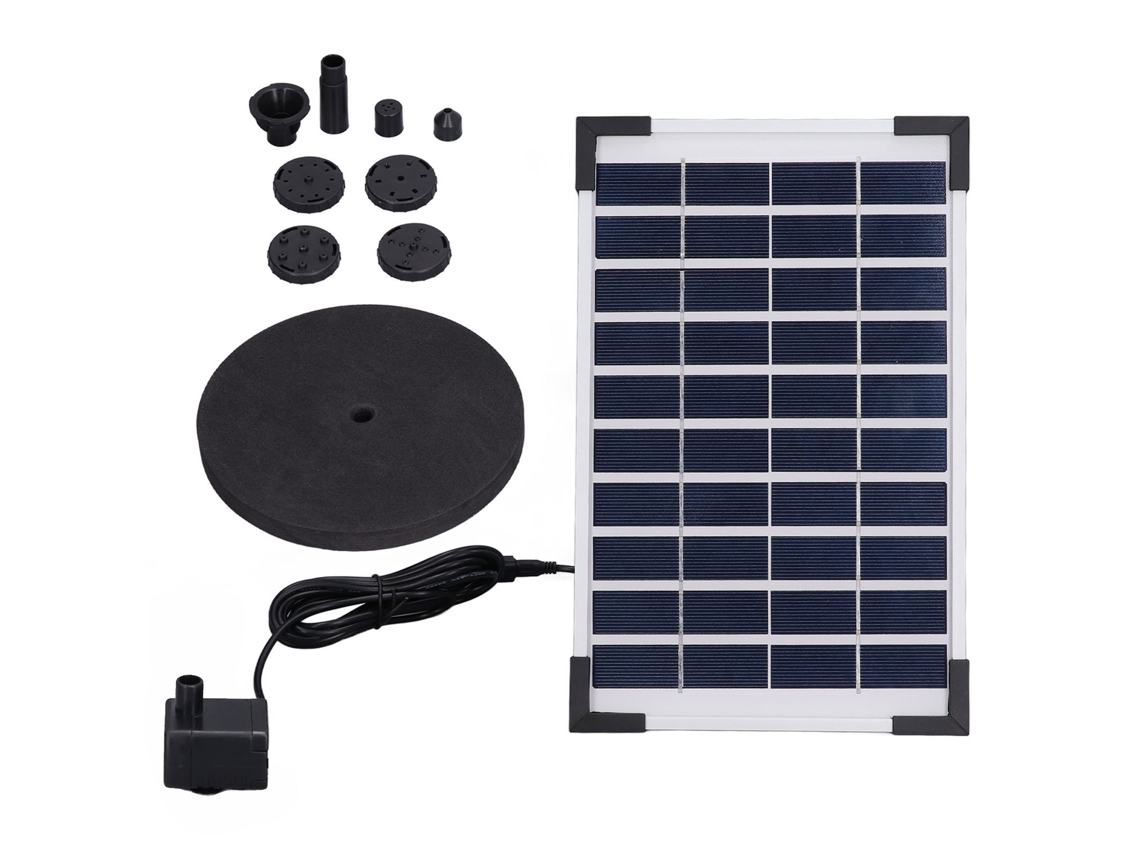 Kit de fuente flotante solar de 10 V y 5 W con bomba de agua para jardines, piscinas, acuarios y peces.