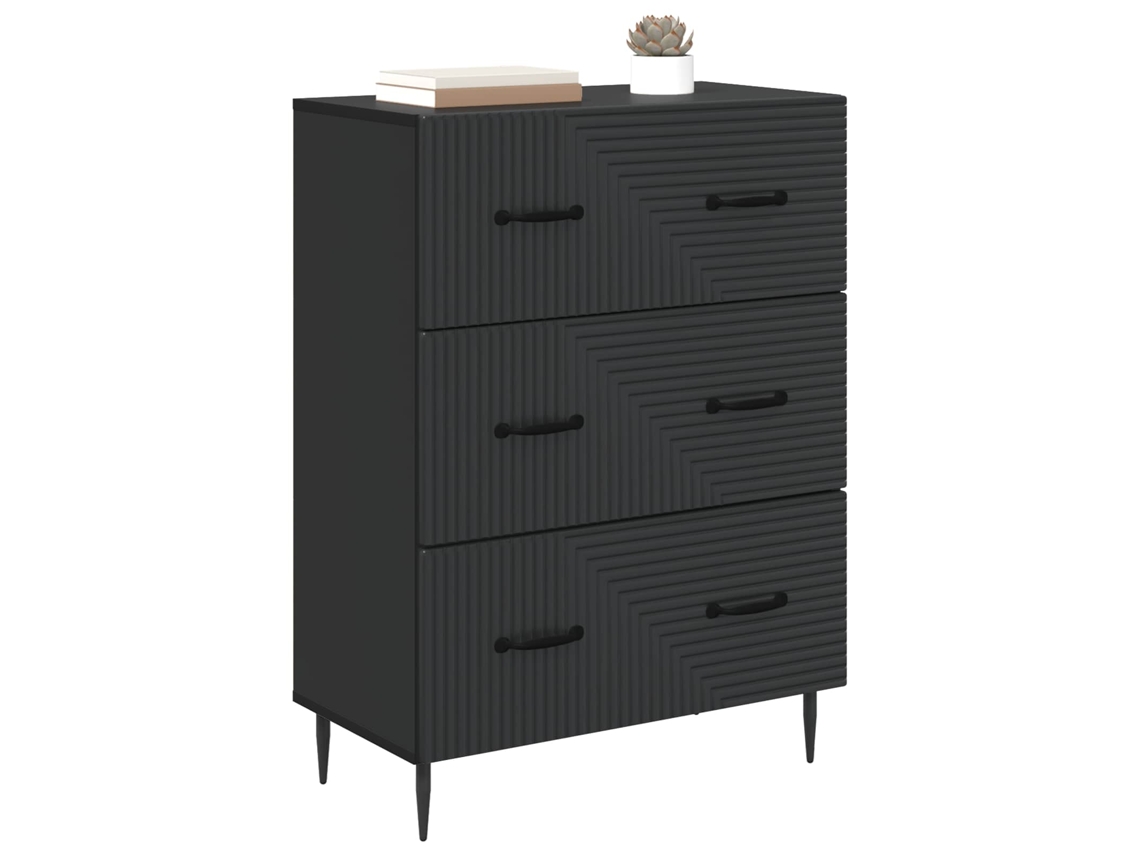 Maison Exclusive - Cajonera Negro 66 X 34,5 X 89,5 Cm Madera De Ingeniería